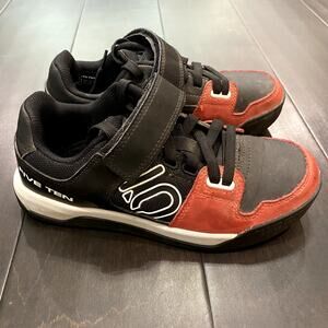 Five Ten Hellcat Red Black Mountain Bike Cycling Shoes Leather Men's 6 EU 38